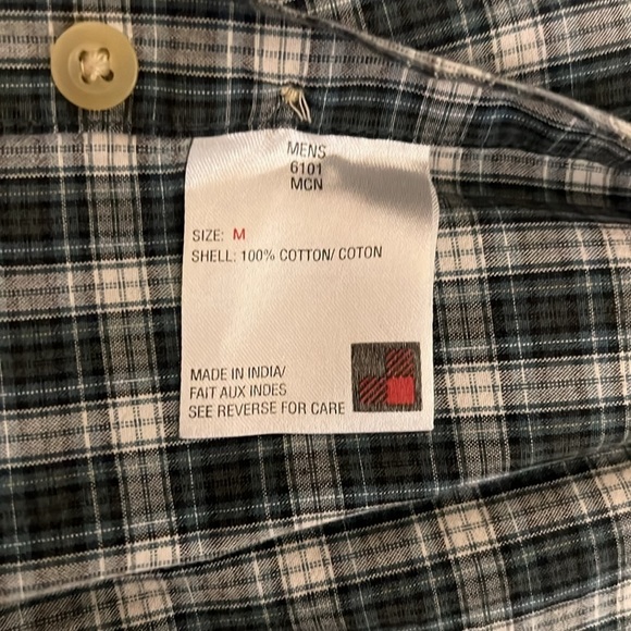 Men’s Cotton Long Sleeve Plaid Woolrich Button Down Shirt, Sz. M. - Picture 6 of 11